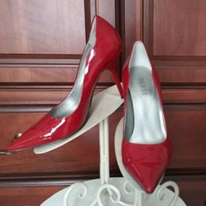 Red Patent Leather Pumps by Guess